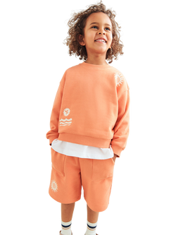 WHEAT Kids' Casey Placement Print Sweatshirt, Sunkissed - view 2, Sunkissed
