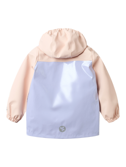 WHEAT Kids' Otu Waterproof Colour Block Rain Coat, Lilac Cosmic - view 2, Lilac Cosmic