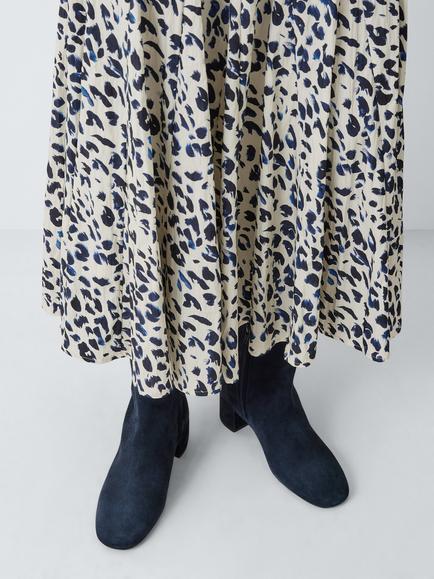 John Lewis Oak City Suede Zip Ankle Boots, Navy - view 2, Navy