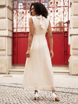 Yumi High Neck Graphic Floral Maxi Dress, Ivory/Multi - view 2, Ivory/Multi