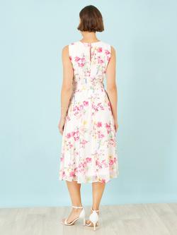 Yumi Floral Sleeveless Midi Dress, White/Multi - view 2, White/Multi