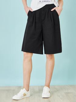 Yumi Knee Length Bermuda Shorts, Black - view 2, Black