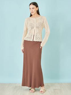 Yumi A-Line Maxi Skirt, Brown