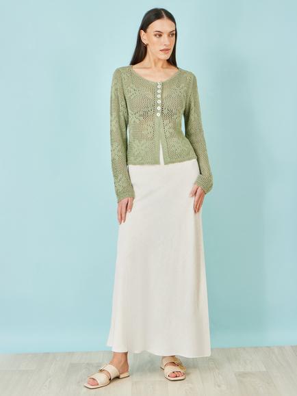 Yumi A-Line Maxi Skirt, Ivory
