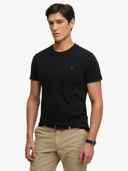 Superdry Essential SD&Co Logo Embroidered Cotton Slim Fit T-Shirt, Black