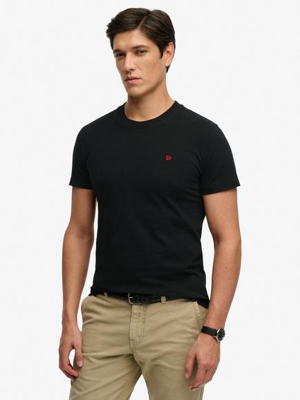 Superdry Essential SD&Co Logo Embroidered Cotton Slim Fit T-Shirt, Black