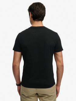Superdry Essential SD&Co Logo Embroidered Cotton Slim Fit T-Shirt - view 2, Black