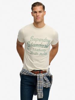 Superdry Industry Worker Relaxed T-Shirt, Eclipse Navy, Oatmeal Beige