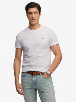 Superdry Essential SD&Co Logo Embroidered Cotton Slim Fit T-Shirt, Optic