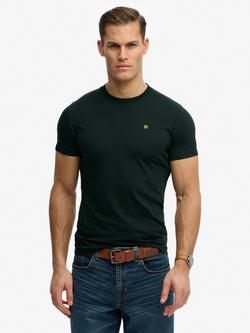 Superdry Essential SD&Co Logo Embroidered Cotton Slim Fit T-Shirt, Forest Green