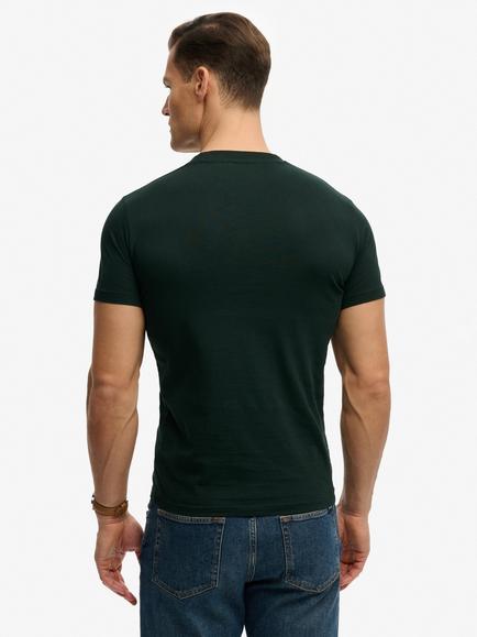 Superdry Essential SD&Co Logo Embroidered Cotton Slim Fit T-Shirt - view 2, Forest Green