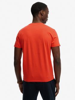 Superdry Cotton Regular FitEssential Stacked Logo Embroidered T-Shirt - view 2, Bold Orange