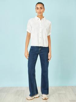 Yumi Embroidered Floral Shirt, White - view 2, White