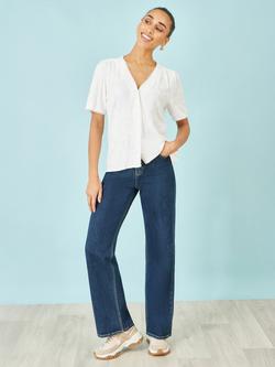 Yumi Paisley Embroidered Shirt, White - view 2, White