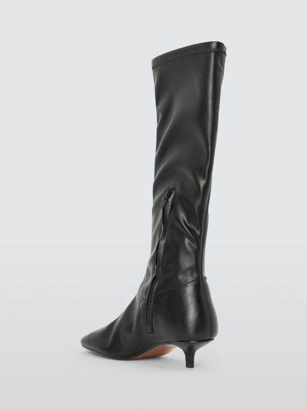 John Lewis Stella Chisel Toe Stretch Knee High Boots, Black - view 2, Black