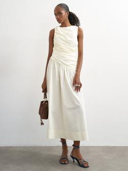 Topshop Ruched Maxi Dress, White, White