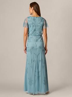 Adrianna Papell Floral Scrollwork Cocktail Dress - view 2, Blue Sky