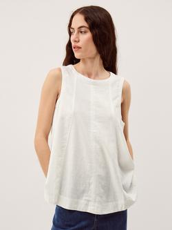 Monsoon Sammy Linen Rich Tank Top containing LENZING™ ECOVERO™ Viscose, White
