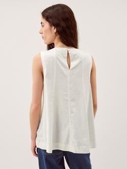 Monsoon Sammy Linen Rich Tank Top containing LENZING™ ECOVERO™ Viscose - view 2, White