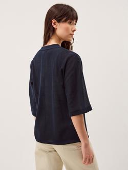 Monsoon Beth Short Sleeve Cardigan, Navy - view 2, Navy