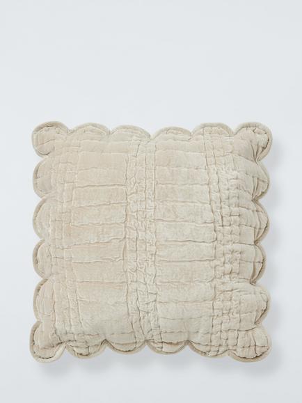 Laura Ashley Brady Scalloped Cushion, Dove Grey