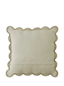 Laura Ashley Brady Velvet Scallop Cushion - view 2, Dove Grey