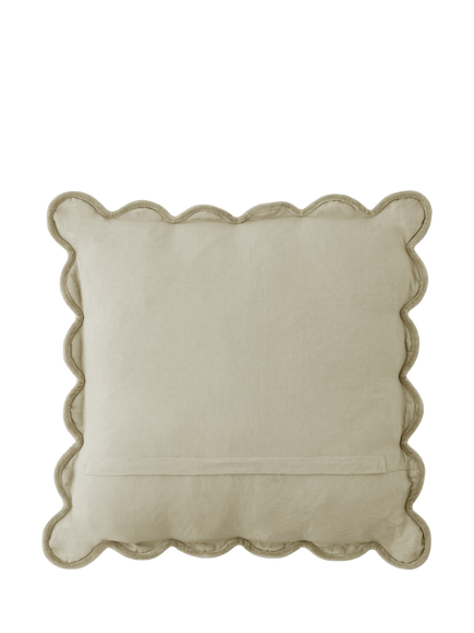 Laura Ashley Brady Scalloped Cushion - view 2, Dove Grey