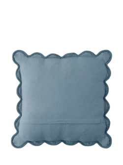 Laura Ashley Brady Velvet Scallop Cushion - view 2, Seaspray