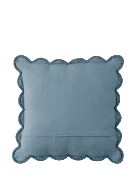 Laura Ashley Brady Velvet Scallop Cushion - view 2, Seaspray
