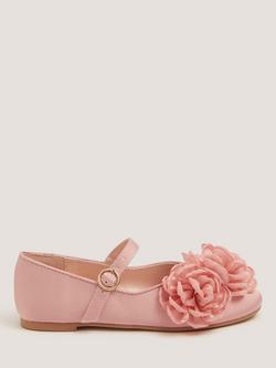 Monsoon Kids' Corsage Ballet Flats, Pink, Pink