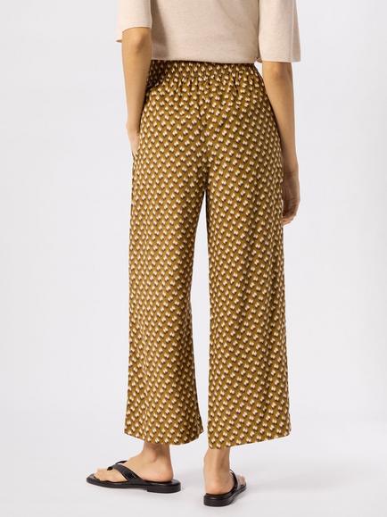 Whistles Ikat Spot Cropped Trousers containing LENZING™ ECOVERO™ Viscose - view 2, Khaki/Multi