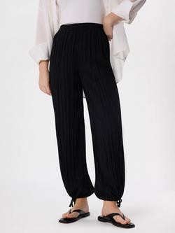 Whistles Relaxed Tie Hem Trousers - view 2, Black