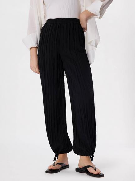 Whistles Relaxed Tie Hem Trousers - view 2, Black