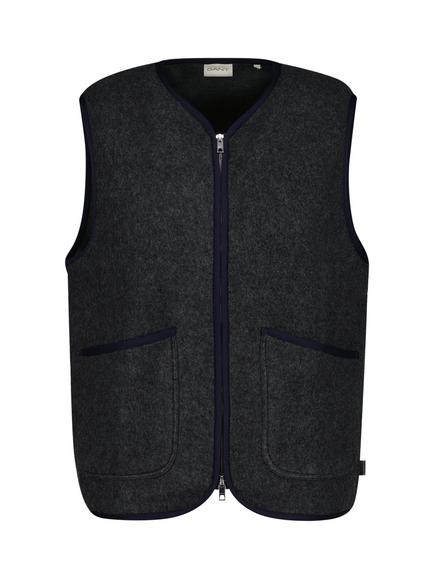 GANT Fleece Vest, Charcoal Melange, Charcoal Melange