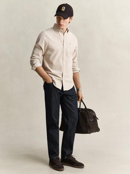 GANT Cotton Regular Fit Corduroy Shirt, Clay Beige - view 2, Clay Beige