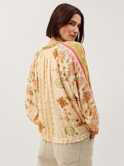 Monsoon Eline Floral Tie Waist Blouse, Ivory - view 2, Ivory