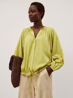 Monsoon Amber Bubble Hem Shirt, Green, Green