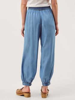 Monsoon Daria Chambray Joggers, Denim Blue - view 2, Denim Blue