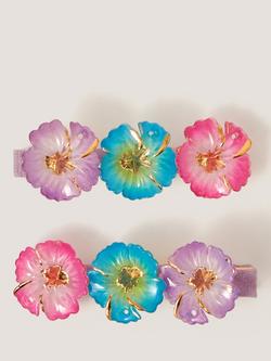 Monsoon Kids' Tropic Flower Hair Clips, Pack of 2, Multi, Multi