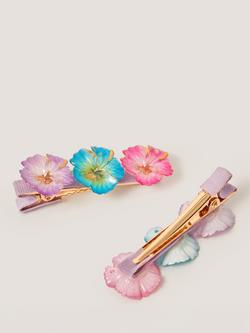Monsoon Kids' Tropic Flower Hair Clips, Pack of 2, Multi - view 2, Multi
