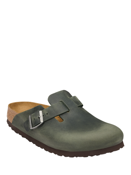 Birkenstock Boston Oiled Leather Clogs, Thyme - view 2, Thyme