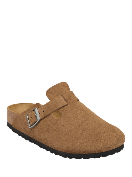 Birkenstock Boston Suede Clogs, Dark Tea - view 2, Dark Tea