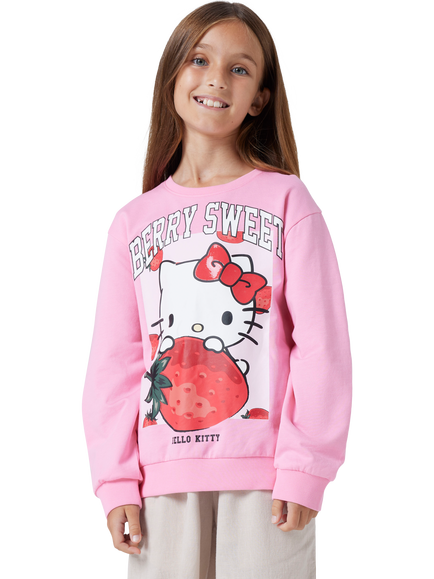 NAME IT Kids' Hello Kitty Berry Sweet Sweatshirt, Pink Drink - view 2, Pink Drink