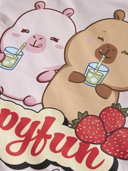 NAME IT Kids' CapyFun Capybara T-Shirt, Cradle Pink - view 2, Cradle Pink