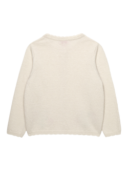 Trotters Kids' Strawberry Embroidered Cardigan, Winter White - view 2, Winter White