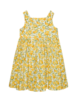 Trotters Kids' Adelina Sleeveless Floral A-Line Dress, Yellow - view 2, Yellow