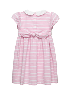 Trotters Kids' Smock Embroidered Ballerina Dress, Pink/White - view 2, Pink/White