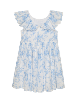 Trotters Kids' Kate Plumeti Floral Sun Dress, Blue/White - view 2, Blue/White