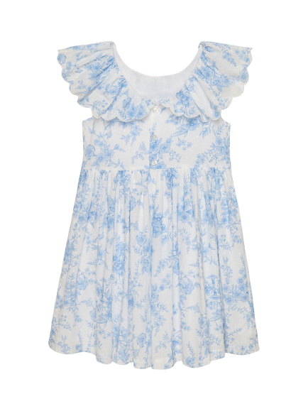 Trotters Kids' Kate Plumeti Floral Sun Dress, Blue/White - view 2, Blue/White