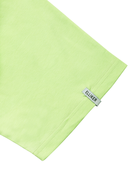 ELLIKER Rill Print Short Sleeve Organic Cotton T-Shirt - view 2, Lime